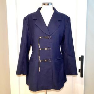 Vintage 80s Navy Wool Blazer